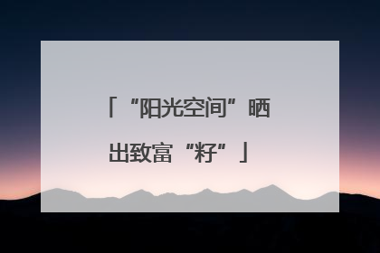 “阳光空间”晒出致富“籽”